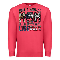Just A Regular Mom Trying Not To Raise Liberals Premium Sweatshirt | Teevron
