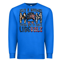 True Royal just a regular mom trying not to raise liberals Premium Sweatshirt - CowhideDigitalArt