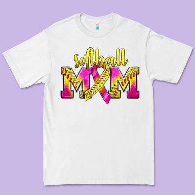 Softball Mom Breast Cancer Premium Tee Designed By Bundleandbundleshop