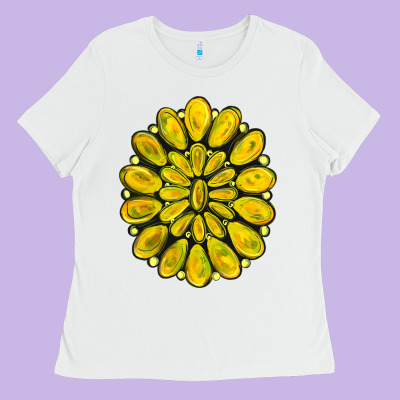 Yellow  Gemstone Jewelny Ladies Tee Designed By Ranaportraitstore