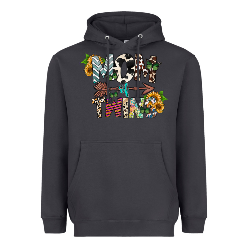 Mom Of Twins Heavyweight Hoodie by CowhideDigitalArt | Teevron