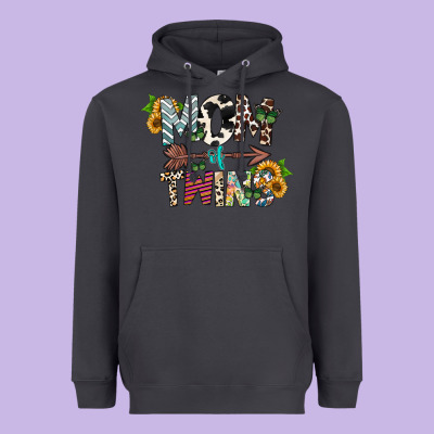 Mom Of Twins Heavyweight Hoodie Designed By Cowhidedigitalart