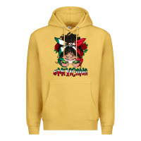 Antique Gold Mexicana Messy Bun Mama Premium Hoodie - BundleAndBundleShop