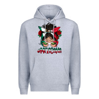 Heather Grey Mexicana Messy Bun Mama Premium Hoodie - BundleAndBundleShop