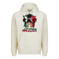 Oatmeal Heather Mexicana Messy Bun Mama Premium Hoodie - BundleAndBundleShop