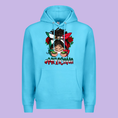 Mexicana Messy Bun Mama Premium Hoodie Designed By Bundleandbundleshop