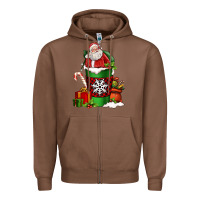 Chestnut Christmas Santa Claus Coffee Cup Zipper Hoodie - FaDigitalArtStudio