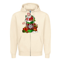 Sandshell Christmas Santa Claus Coffee Cup Zipper Hoodie - FaDigitalArtStudio