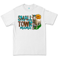 White Small Town Mama With Sheeps Premium Tee - BundleAndBundleShop
