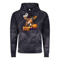 Cloud Black Boo Heifer Cow with Halloween Vintage Hoodie - texasbilliewilder