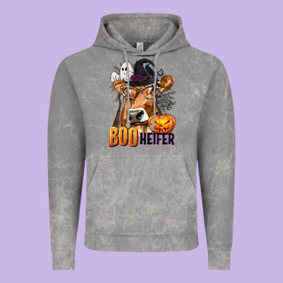 Boo Heifer Cow With Halloween Vintage Hoodie Designed By Texasbilliewilder