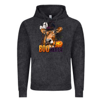 Vintage Black Boo Heifer Cow with Halloween Vintage Hoodie - texasbilliewilder