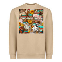 Western Leopard Farm Animals Seamless Pattern Heavyweight Sweatshirt | Teevron