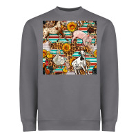 Storm Western Leopard Farm Animals Seamless Pattern Heavyweight Sweatshirt - FaDigitalArtStudio