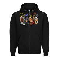 Black Police Coffee Cups Zipper Hoodie - FaDigitalArtStudio