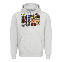 Dove Grey Police Coffee Cups Zipper Hoodie - FaDigitalArtStudio