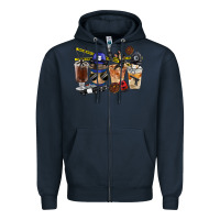 Navy Police Coffee Cups Zipper Hoodie - FaDigitalArtStudio