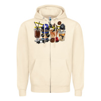 Sandshell Police Coffee Cups Zipper Hoodie - FaDigitalArtStudio