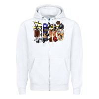 White Police Coffee Cups Zipper Hoodie - FaDigitalArtStudio