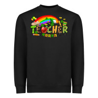 Black St. Patrick's Day Teacher Heavyweight Sweatshirt - OliviaCreatesArt
