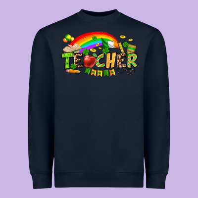 St. Patrick's Day Teacher Heavyweight Sweatshirt Designed By Oliviacreatesart