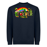 Navy St. Patrick's Day Teacher Heavyweight Sweatshirt - OliviaCreatesArt