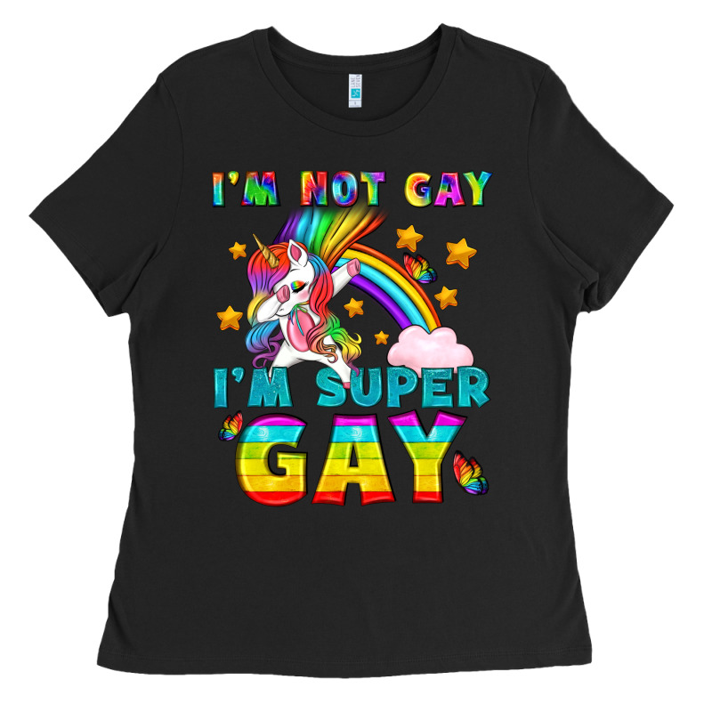 Lgbtq I'm Not Gay I'm Super Gay Ladies Tee by BundleAndBundleShop | Teevron