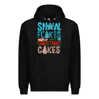 Black Snow Flakes aAd Christmas Cakes Premium Hoodie - BundleAndBundleShop