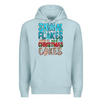 Blue Mist Snow Flakes aAd Christmas Cakes Premium Hoodie - BundleAndBundleShop