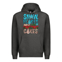 Charcoal Heather Snow Flakes aAd Christmas Cakes Premium Hoodie - BundleAndBundleShop