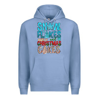 Colony Blue Snow Flakes aAd Christmas Cakes Premium Hoodie - BundleAndBundleShop