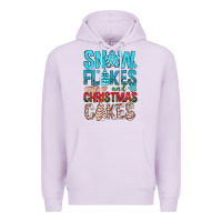 Lilac Snow Flakes aAd Christmas Cakes Premium Hoodie - BundleAndBundleShop
