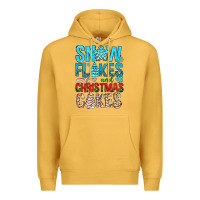 Mustard Snow Flakes aAd Christmas Cakes Premium Hoodie - BundleAndBundleShop