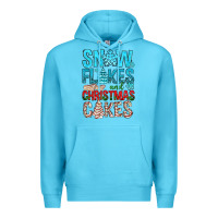 Ocean Blue Snow Flakes aAd Christmas Cakes Premium Hoodie - BundleAndBundleShop