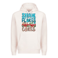 Pale Pink Snow Flakes aAd Christmas Cakes Premium Hoodie - BundleAndBundleShop