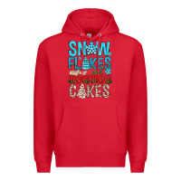 Red Snow Flakes aAd Christmas Cakes Premium Hoodie - BundleAndBundleShop
