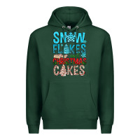 Sports Green Snow Flakes aAd Christmas Cakes Premium Hoodie - BundleAndBundleShop