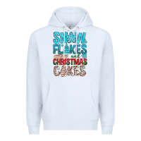 White Snow Flakes aAd Christmas Cakes Premium Hoodie - BundleAndBundleShop