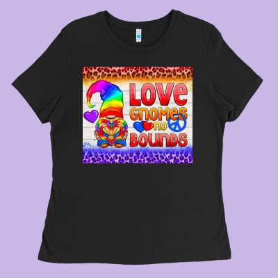 Lgbtq+ Love Gnomes No Bounds Tumbler Ladies Tee Designed By Bundleandbundleshop