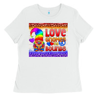 White LGBTQ+ Love Gnomes No Bounds Tumbler Ladies Tee - BundleAndBundleShop