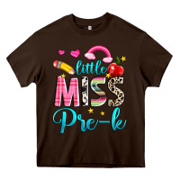Chocolate Brown little miss pre k Heavy Core Tee - NancyCooperArtShop