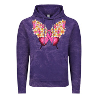 Cloud Purple Pink ribbon Breast Cancer butterfly Vintage Hoodie - NancyCooperArtShop