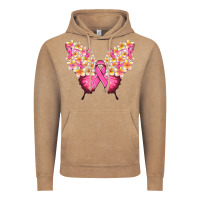 Vintage Coffee Pink ribbon Breast Cancer butterfly Vintage Hoodie - NancyCooperArtShop