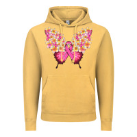 Pink Ribbon Breast Cancer Butterfly Vintage Hoodie | Teevron