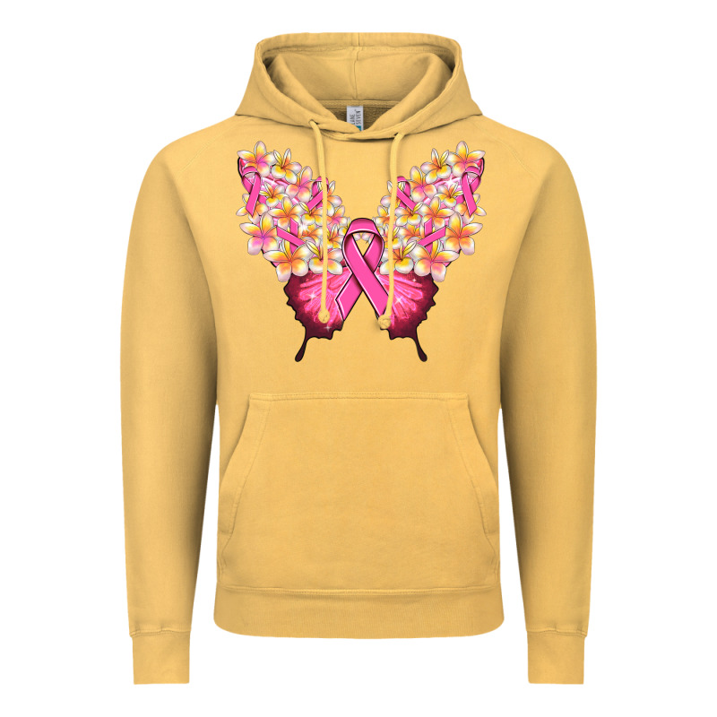 Pink Ribbon Breast Cancer Butterfly Vintage Hoodie by NancyCooperArtShop | Teevron