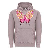 Vintage Zinc Pink ribbon Breast Cancer butterfly Vintage Hoodie - NancyCooperArtShop