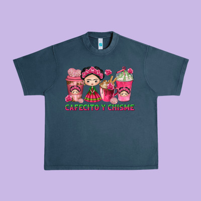 Cafecito Y Chisme Coffee Cups Urban Heavy Tee Designed By Texasbilliewilder