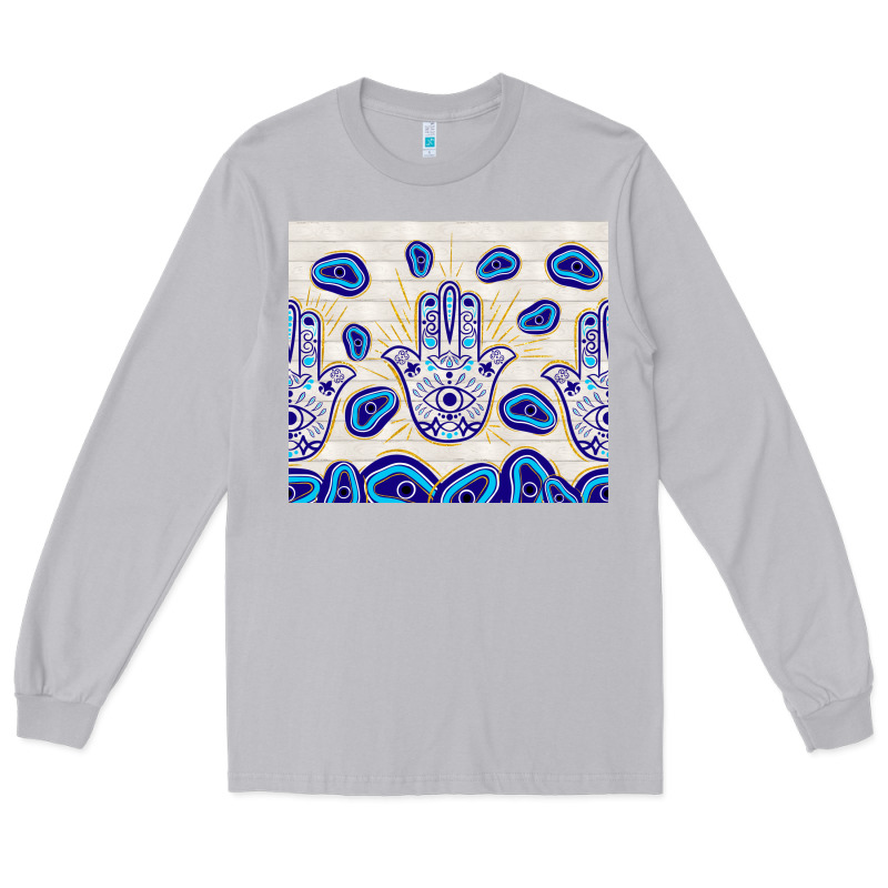 Evil Eyes With White Wooden Pattern Long Sleeve Tee by TumblerDesignByShophia | Teevron