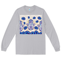 Moon Dust evil eyes with white wooden pattern Long Sleeve Tee - TumblerDesignByShophia