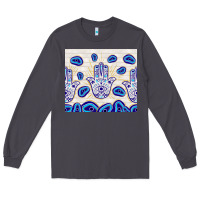 Smoke evil eyes with white wooden pattern Long Sleeve Tee - TumblerDesignByShophia